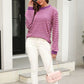 Striped Round Neck Dropped Shoulder Sweater