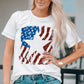 Full Size US Flag Graphic Round Neck Tee