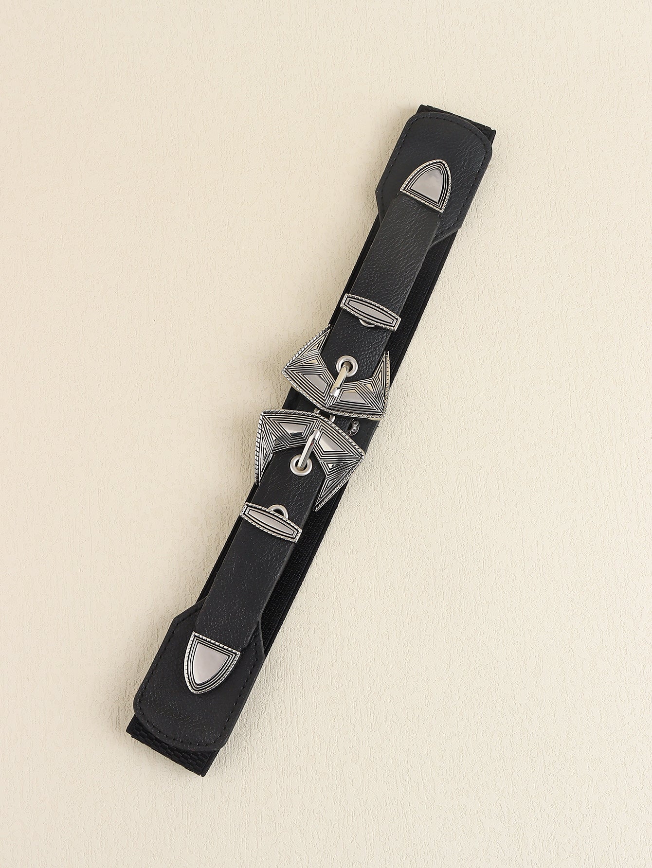 Jessica Anne Beauty Double Buckle PU Leather Belt