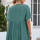 Ruched Notched Short Sleeve Blouse