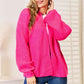 Woven Right Rib-Knit Open Front Drop Shoulder Cardigan