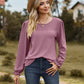Full Size Round Neck Puff Sleeve Blouse