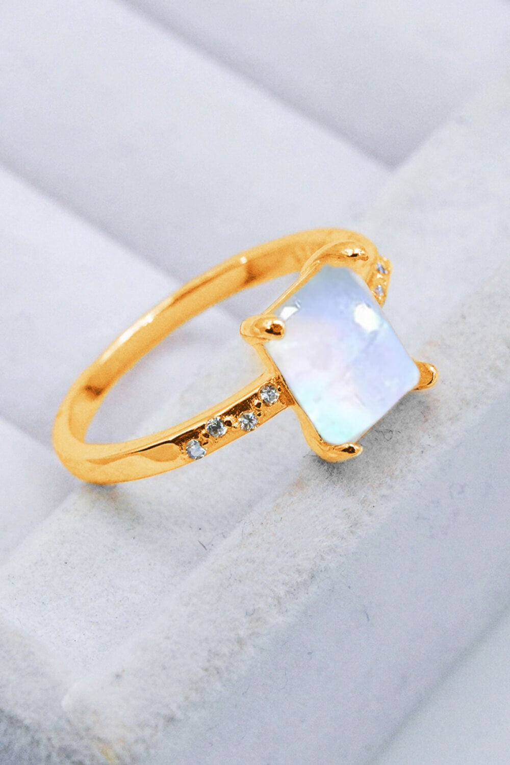 Square Moonstone Ring