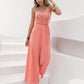 Openwork Spaghetti Strap Wide Leg Jumpsuit