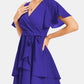 Surplice Neck Flutter Sleeve Dress