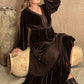Plus Size V-Neck Balloon Sleeve Maxi Dress