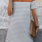 Striped Round Neck Short Sleeve Mini Dress