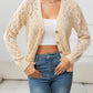 Beauteous Openwork V-Neck Buttoned Knit Top