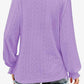 FULL SIZE Eyelet V-Neck Flounce Sleeve Blouse