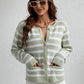Striped Button Front Cardigan