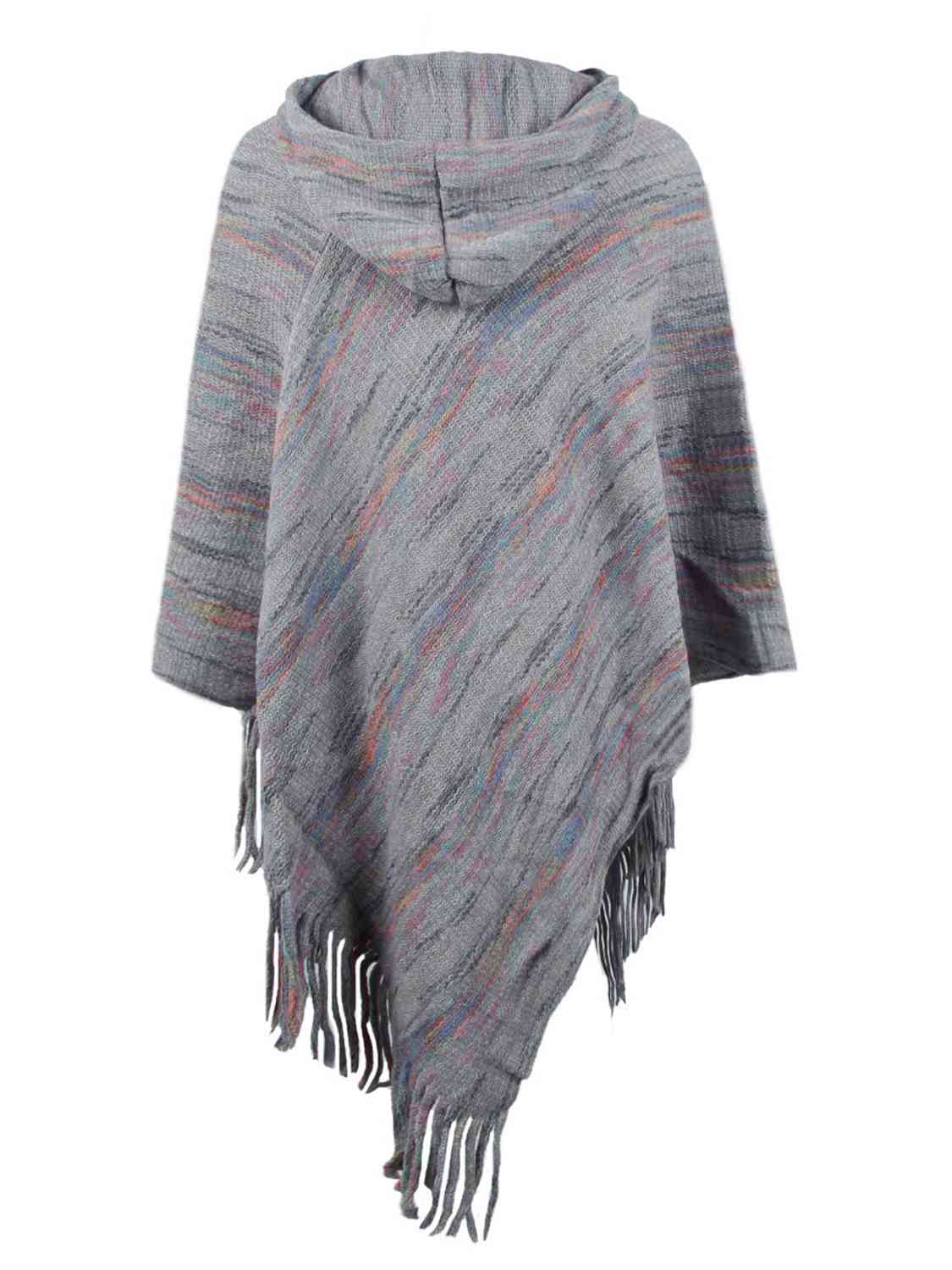 Beauty Bea One Size Fringe Hem Hooded Poncho