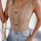 SUN&SAND Decorative Button Mixed Knit Tank