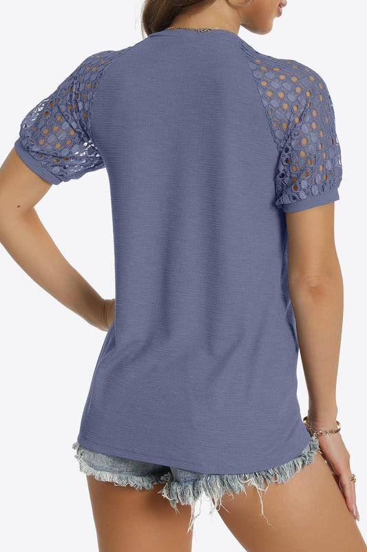 Full Size Short Sleeve V-Neck Tee