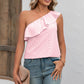 Full Size Eyelet One-Shoulder Tank