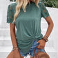 Lace Detail Short Sleeve Round Neck T-Shirt