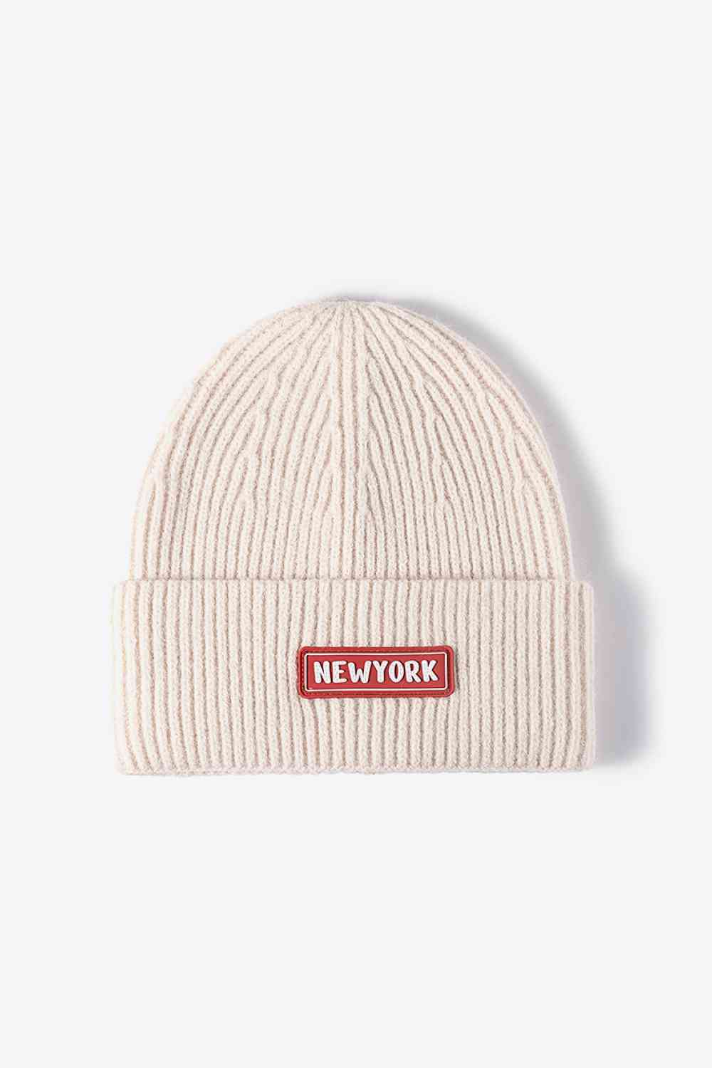 BeanieHatz NEW YORK Patch Rib-Knit Cuffed Beanie