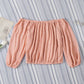 Full Size Off-Shoulder Balloon Sleeve Crop Top