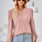 Notched Long Sleeve T-Shirt