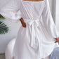 HANNAH MEA Tied Square Neck Balloon Sleeve Dress