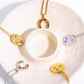 Inlaid Zircon Pendant Stainless Steel Necklace