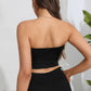 Heart Spider Web Graphic Tube Top with Rhinestones in Black