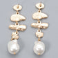 Abnormal Shpae Zinc Alloy Synthetic Pearl Dangle Earrings
