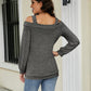 Cold Shoulder Cutout Square Neck Blouse