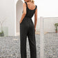 Round Neck Sleeveless Jumpsuit with Pockets