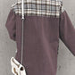 Plaid Button Up Dropped Shoulder Jacket