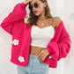 So Floral Open Front Long Sleeve Cardigan
