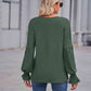 Full Size Round Neck Flounce Sleeve Blouse