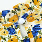 Women's Floral Puff Sleeve Keyhole Blouse