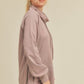 Kimberly C Drawstring Side Zip Lavender Sweatshirt