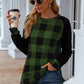 Women's Jasira Plaid Round Neck Long Sleeve T-Shirt