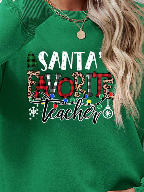 Christmas Themed Letter Graphic Sweatshirt