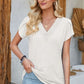 V-Neck Petal Sleeve T-Shirt