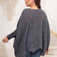 Plus Size Round Neck Batwing Sleeve Sweater