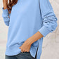 Round Neck  Dropped Shoulder Slit Sweatshirt