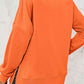 Round Neck  Dropped Shoulder Slit Sweatshirt