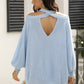 Ribbed Long Sleeve Cold Shoulder Knit Top
