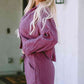 Buttoned Long Sleeve Top and Shorts Set