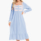 Women's GirlNextDoor Full Size Contrast Lace Trim Ruffle Hem Square Neck Night Dress