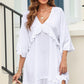 V-Neck Ruffled Mini Dress