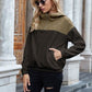 Pocketed Color Block Quarter Zip Hoodie