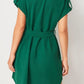 Tied Notched Short Sleeve Dress