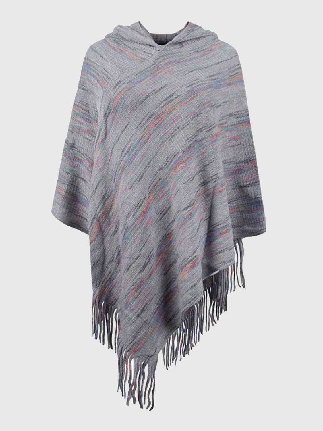 Beauty Bea One Size Fringe Hem Hooded Poncho