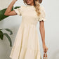 Women's Full Size Smocked Flounce Sleeve Ruffle Hem Dress