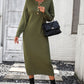 IdeationJovial Notched Neck Dropped Shoulder Button-Down Midi Dress