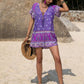 Tied Printed Short Sleeve Romper