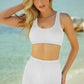 Textured Sports Bra and Shorts Set